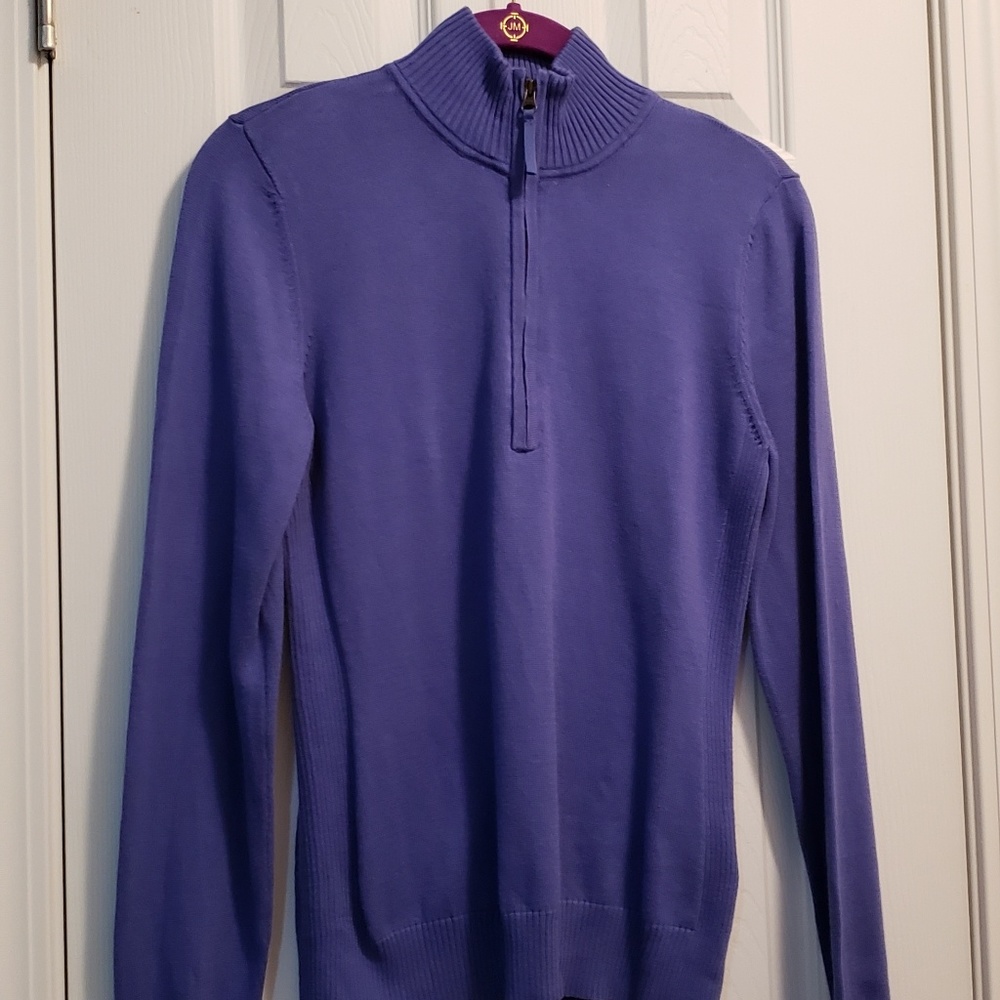 Foxcroft Cotton Long Sleeved Sweater Periwinkle